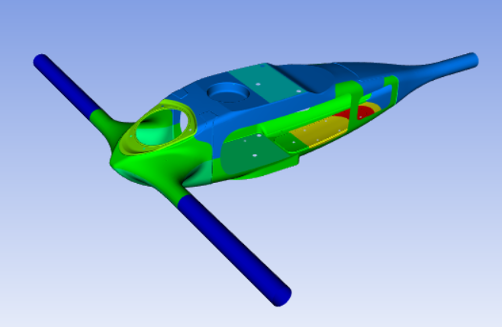 Thickness map on drone frame